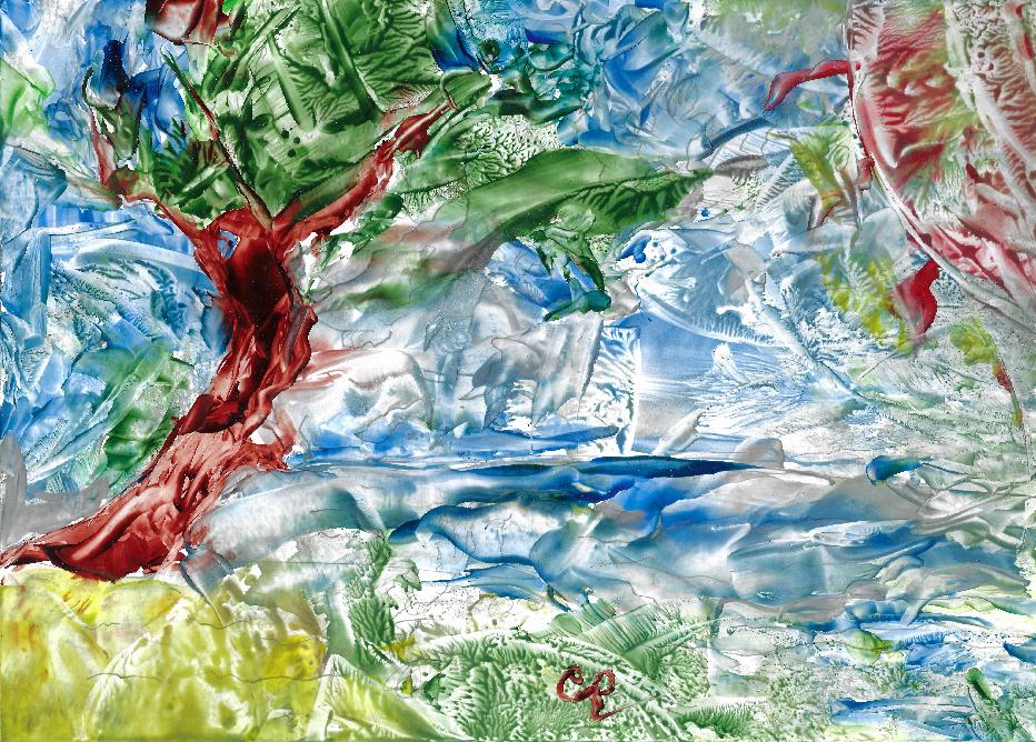 L'�tang de la Mer Rouge en peinture � la cire par Catherine R�ault-Crosnier.