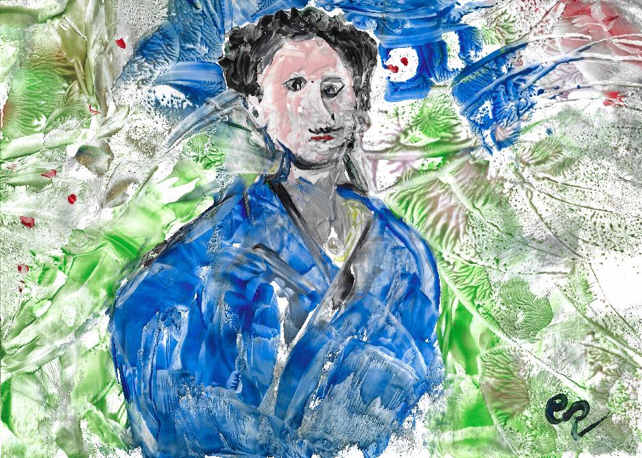 Portrait de Raoul Lafagette en peinture � la cire par Catherine R�ault-Crosnier.