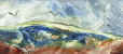 Peinture  la cire de Catherine Rault-Crosnier intitule Caresse du vent sur la Loire