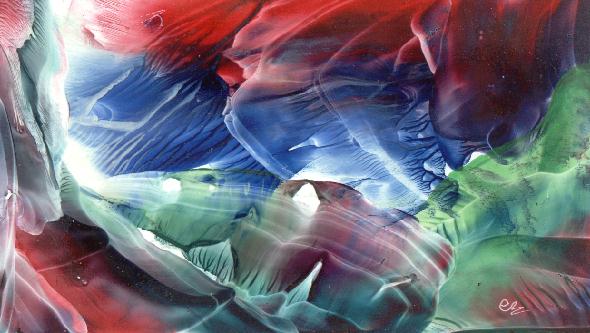 Peinture  la cire de Catherine Rault-Crosnier intitule Battement dartre.