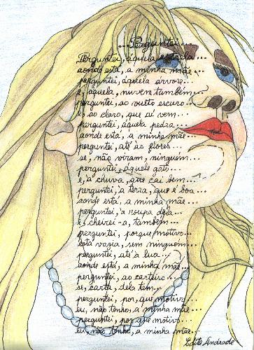Pome illustr d'Edite Andrade expos au Mur de posie de Tours 2000.
