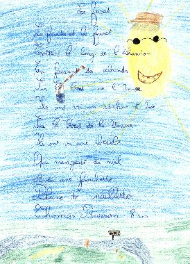 Pome LE FURET de Thomas BURSON, expos au Mur de posie de Tours 2001.
