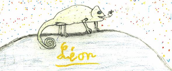 Dessin illustrant le pome LON LE CAMLON de Martin MAUREL, expos au Mur de posie de Tours 2001.