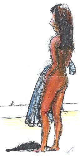 Dessin de Vincent THOUVENOT illustrant son poème LA PLUS BELLE DES MODES !