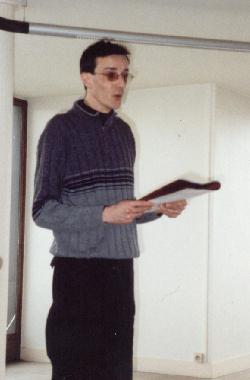 Philippe HERMAND au rcital de posie le 24 mars 2001  la bibliothque municipale de Tours.