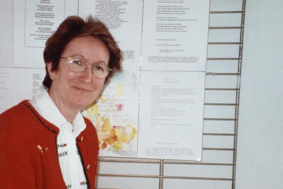 Patricia CHAUVIN-GLONNEAU au Mur de posie de Tours 2001.