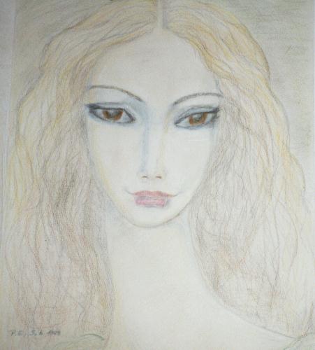 Pastel de Petra EWERS illustrant son pome UNE ROSE DANS LA NEIGE.