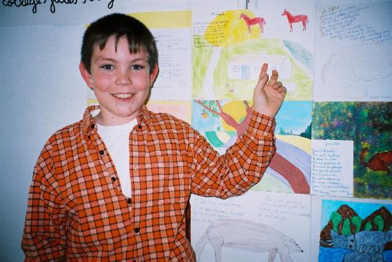 Baptiste BODIN au "Mur de posie de Tours" 2002.