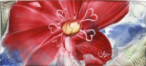 Peinture  la cire de Catherine RAULT-CROSNIER, illustrant un pome de Paul-Jean TOULET.