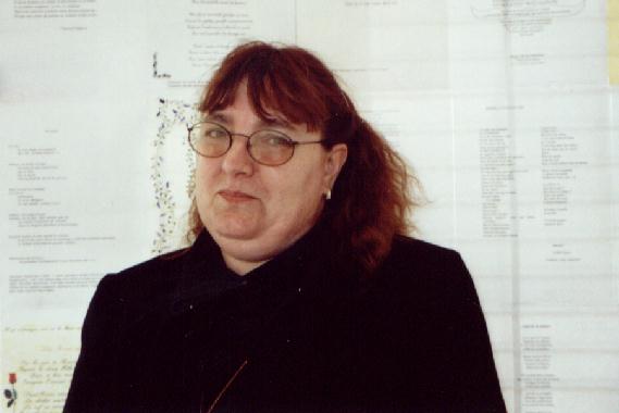 Patricia CHEREAU au"Mur de posie de Tours" 2002.