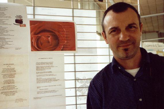 Jol LANGEVIN au "Mur de posie de Tours" 2002.