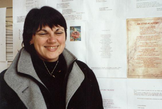 Ghislaine ROBERT au "Mur de posie de Tours" 2002.