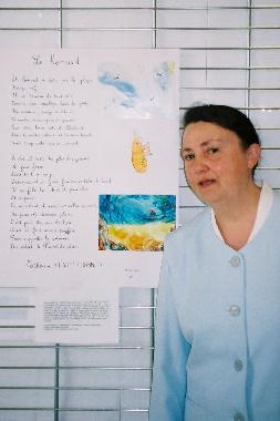 Catherine RAULT-CROSNIER au "Mur de posie de Tours" 2002.