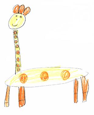 Dessin de Doriane DAUPHIN illustrant son pome "La girafe".