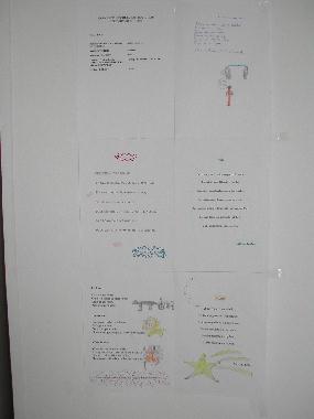 Panneau des pomes exposs par les lves de CE2 de l'cole primaire Joseph Bourreau d'Esvres-sur-Indre, au "Mur de posie de Tours" 2003.