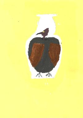 Peinture de Cline MERCIER illustrant son pome "Le vautour".