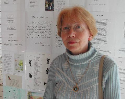 Anne MAILLET au Mur de posie de Tours 2003.