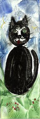 Peinture à la cire de Catherine RÉAULT-CROSNIER, illustrant le poème LES EMBARRAS DE PARIS de Nicolas BOILEAU
