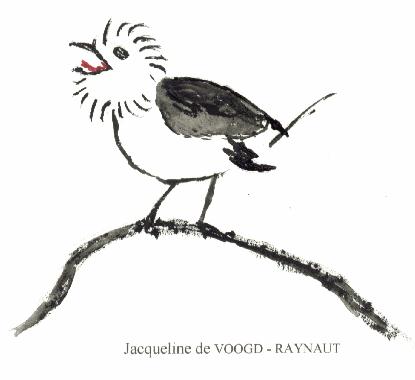 Dessin de Jacqueline de VOOGD-RAYNAUT, illustrant son pome L'VEIL.