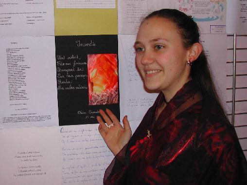 Claire CROSNIER au Mur de posie de Tours 2005.