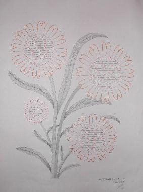 SCRIPTOFORME DES MARGUERITES de Michel BEAU, expos au Mur de posie de Tours 2005.