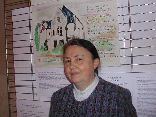Catherine RAULT-CROSNIER au Mur de posie de Tours 2005.