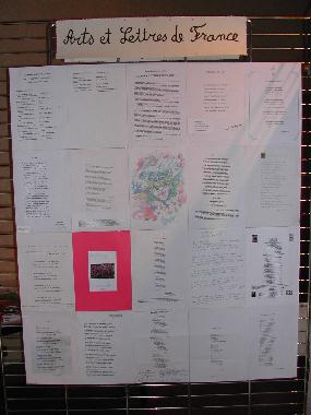 Panneau n 1 des membres de l'Association Arts et Lettres de France, expos au Mur de posie de Tours 2006.