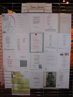 Panneau n 3 des potes franais, expos au Mur de posie de Tours 2006.