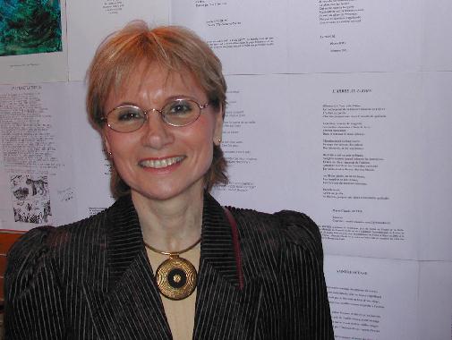 Marie-Claude ROYER au Mur de posie de Tours 2006.