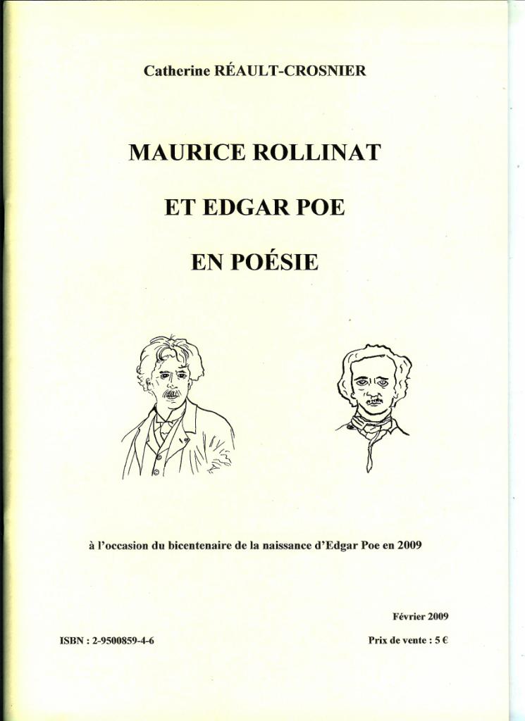 Couverture du livre Maurice Rollinat et Edgar Poe en posie de Catherine RAULT-CROSNIER.