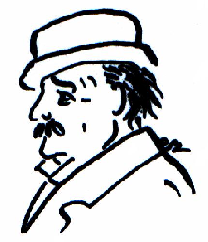 Portrait de Georges COURTELINE, dessin par Catherine RAULT-CROSNIER