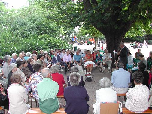 7mes Rencontres littraires dans le jardin des Prbendes  Tours, le 19 aot 2005 sur Anatole de Montaiglon.