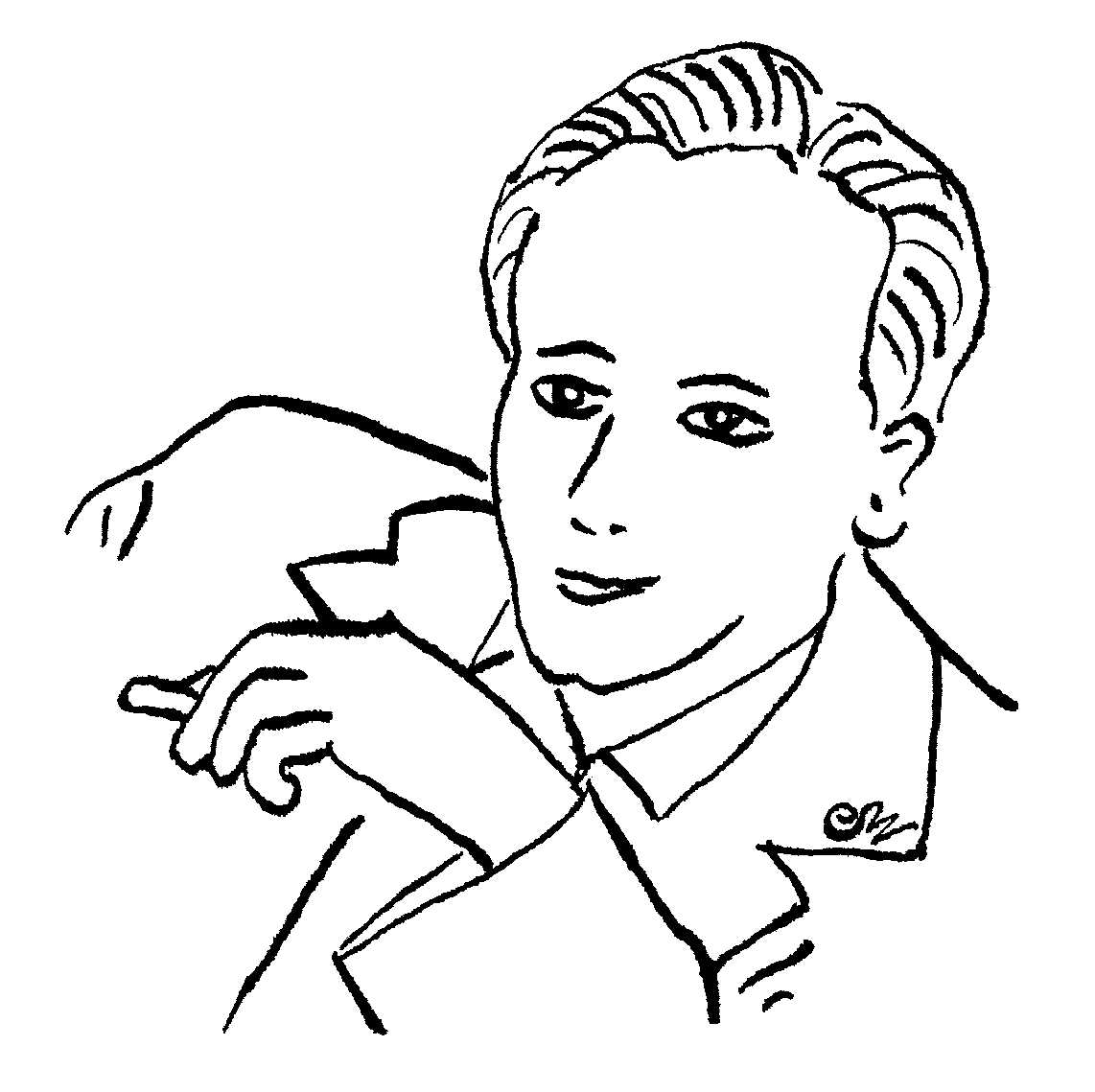 Portrait  l'encre de Chine de Paul Celan, par Catherine Rault-Crosnier.