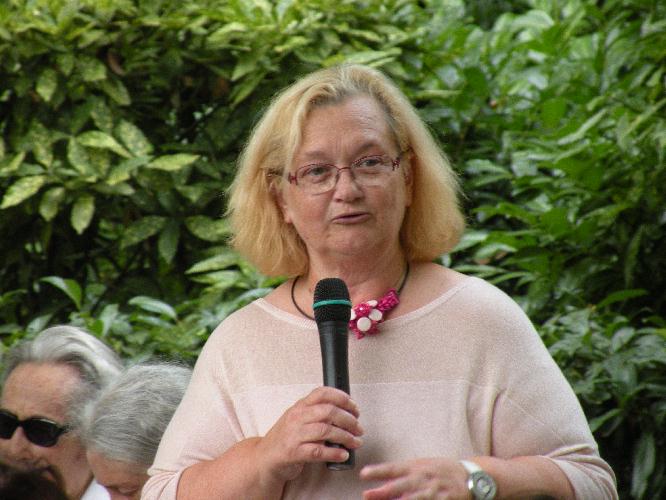 Christine Bousquet-Labouérie le 25 août 2017, lors des 19èmes rencontres littéraires dans le jardin des Prébendes à Tours.