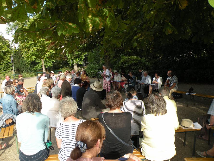 Une partie du public lors de la Rencontre littraire consacre  la vie et  l'uvre de Charles Pguy, le 10 aot 2018.