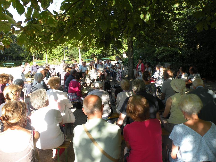 Une partie du public lors de la Rencontre littraire consacre  la posie de Charles Pguy, le 17 aot 2018.