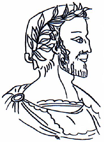 Portrait de RONSARD, dessin par Catherine RAULT-CROSNIER